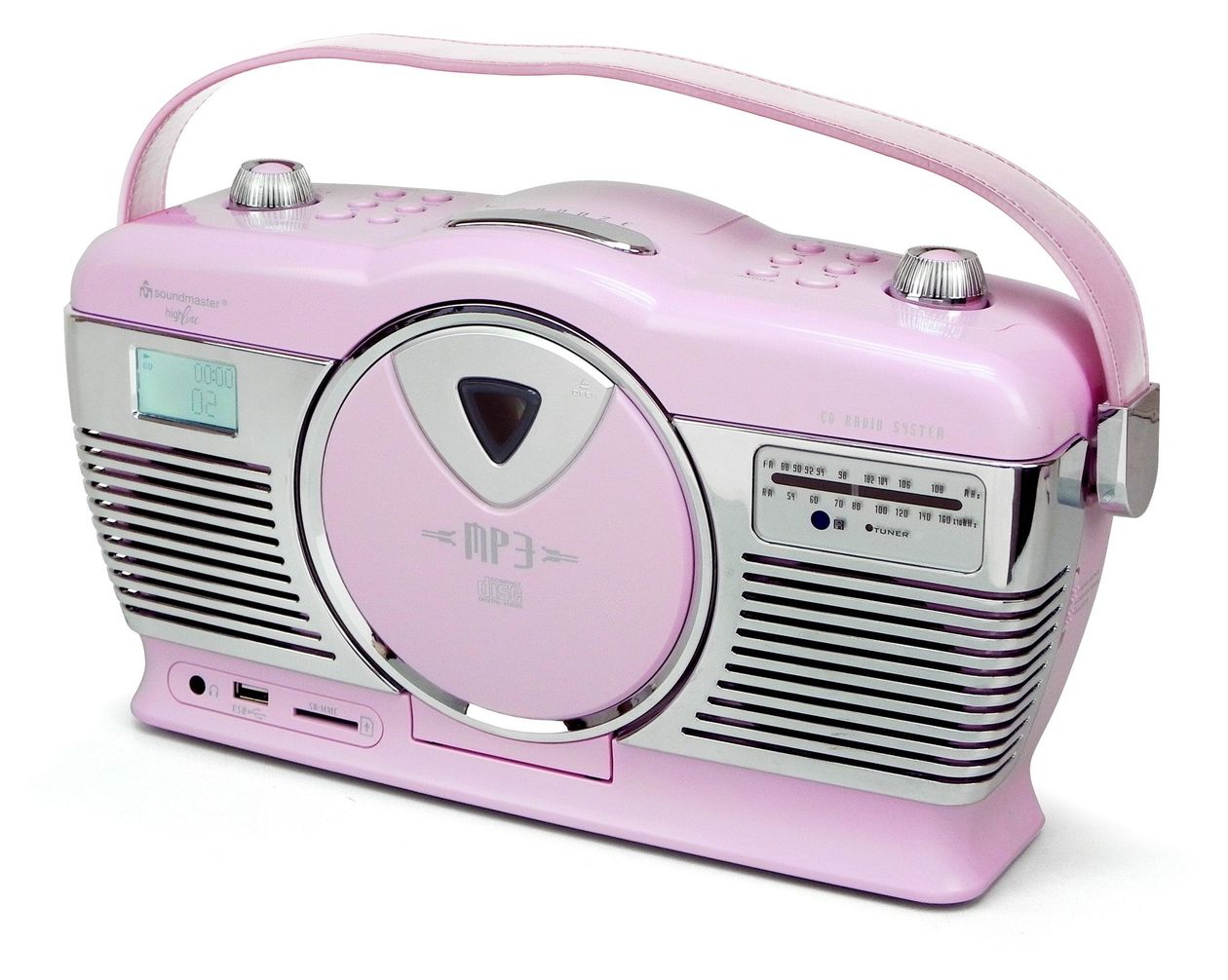 RCD1350PI CD Payer FM Radio  (Pink, Silber) 