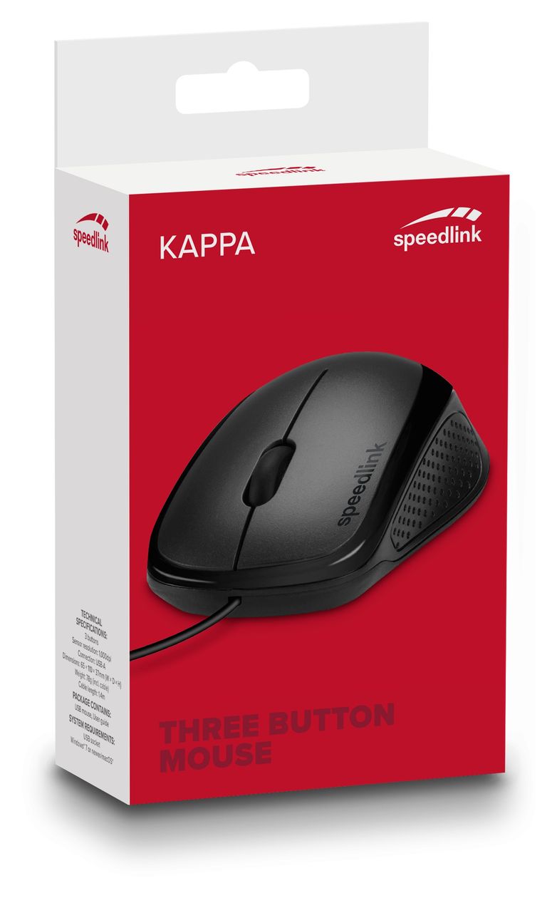 Kappa 1000 DPI Büro Maus Optisch  (Schwarz) 