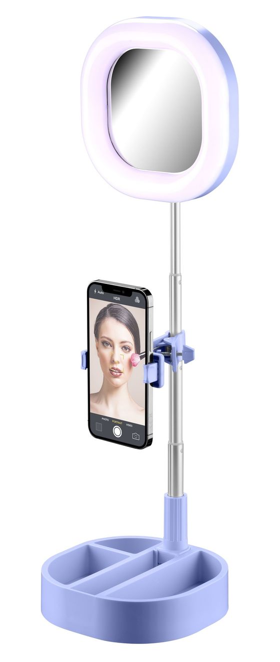 Selfie Ring Mirror 162 mm Universal  (Hellblau) 