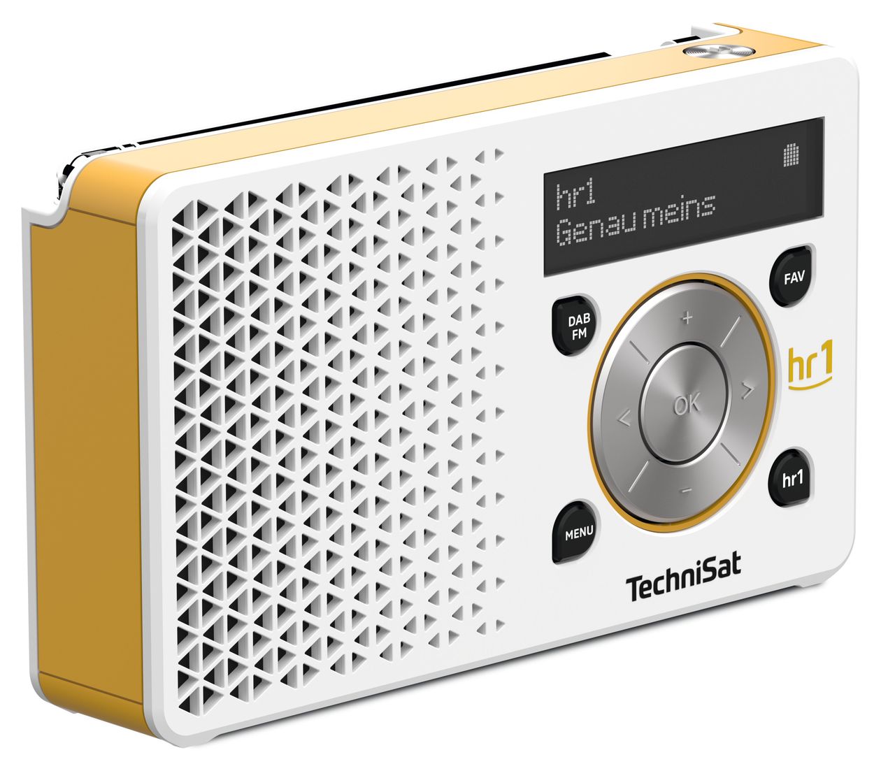 Digitradio 1 hr1 Edition DAB, DAB+, UKW Radio Tragbar  (Weiß, Gelb) 