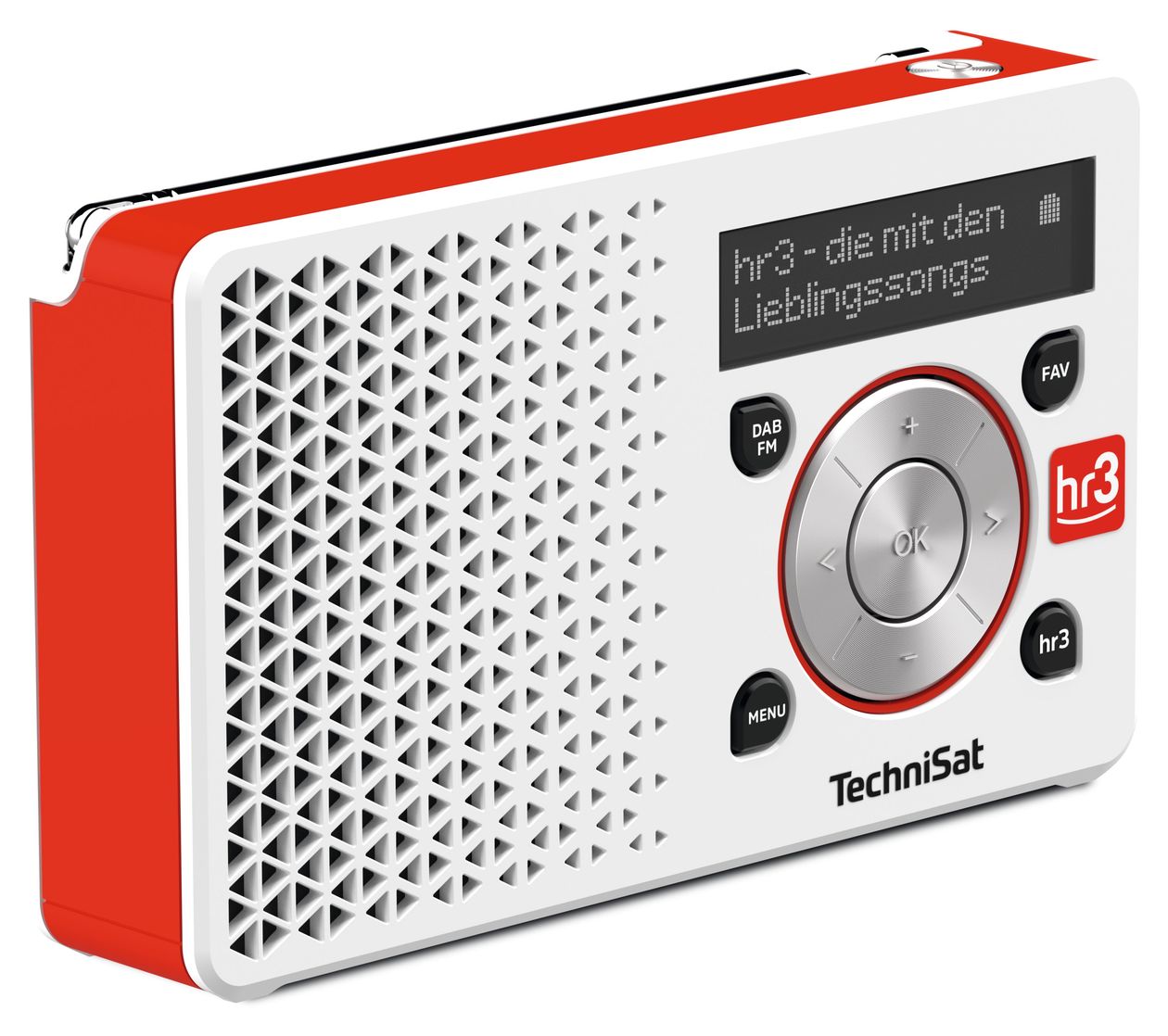 Digitradio 1 hr3 Edition DAB, DAB+, UKW Radio Tragbar  (Rot, Weiß) 