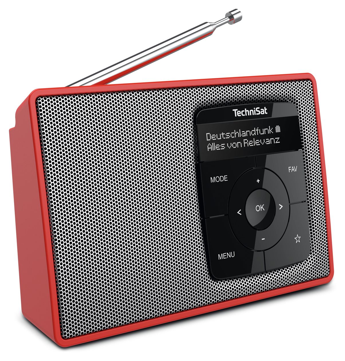 DigitRadio 2 Bluetooth DAB+, FM Radio Tragbar  (Rot, Silber) 
