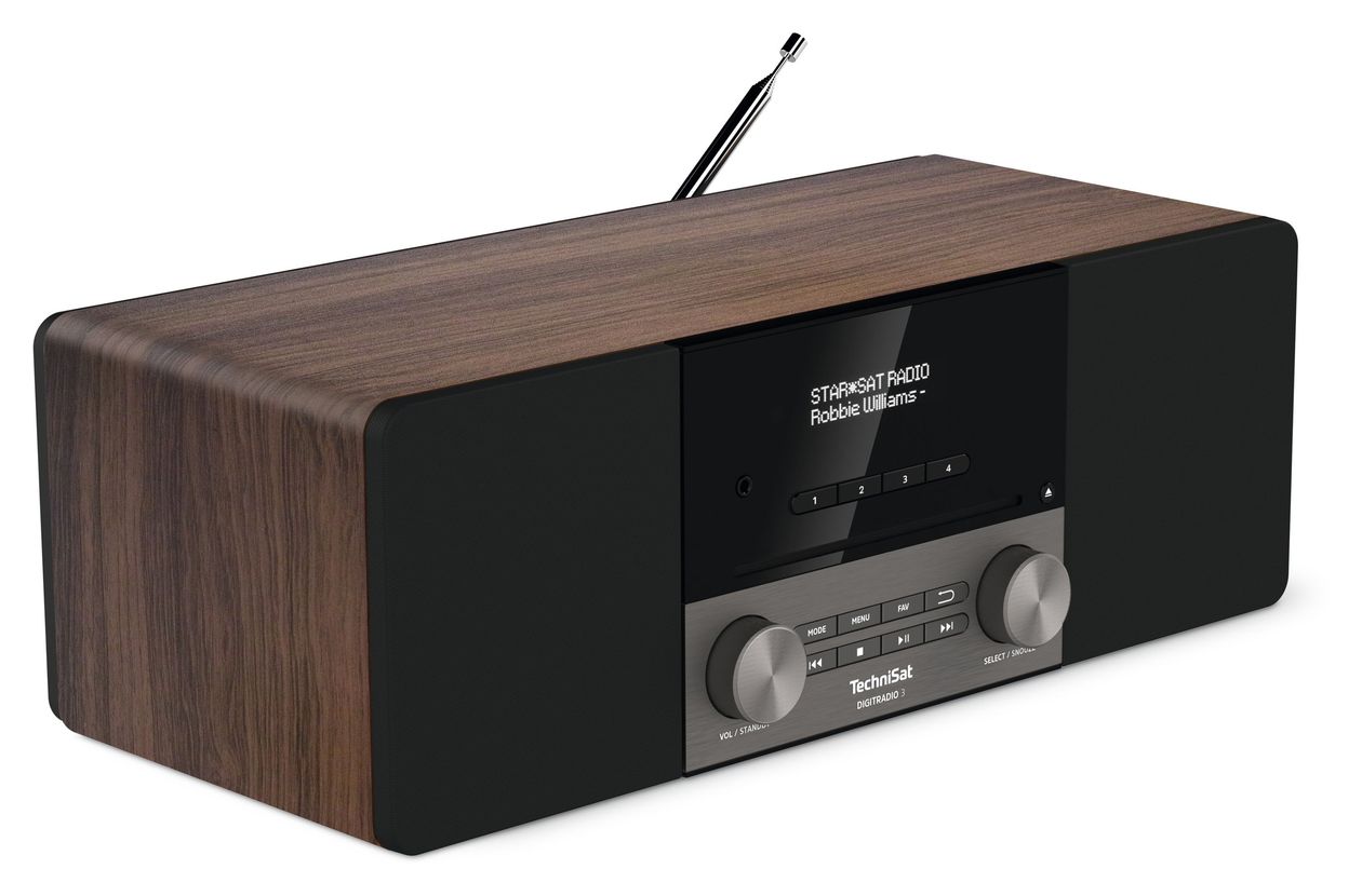 DigitRadio 3 Bluetooth DAB+, FM Radio Tragbar (Schwarz, Silber, Walnuss) 
