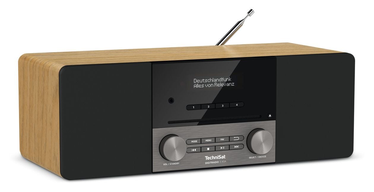 DigitRadio 3 ASA Bluetooth DAB+, FM Radio Tragbar  (Blackberry, Eiche) 