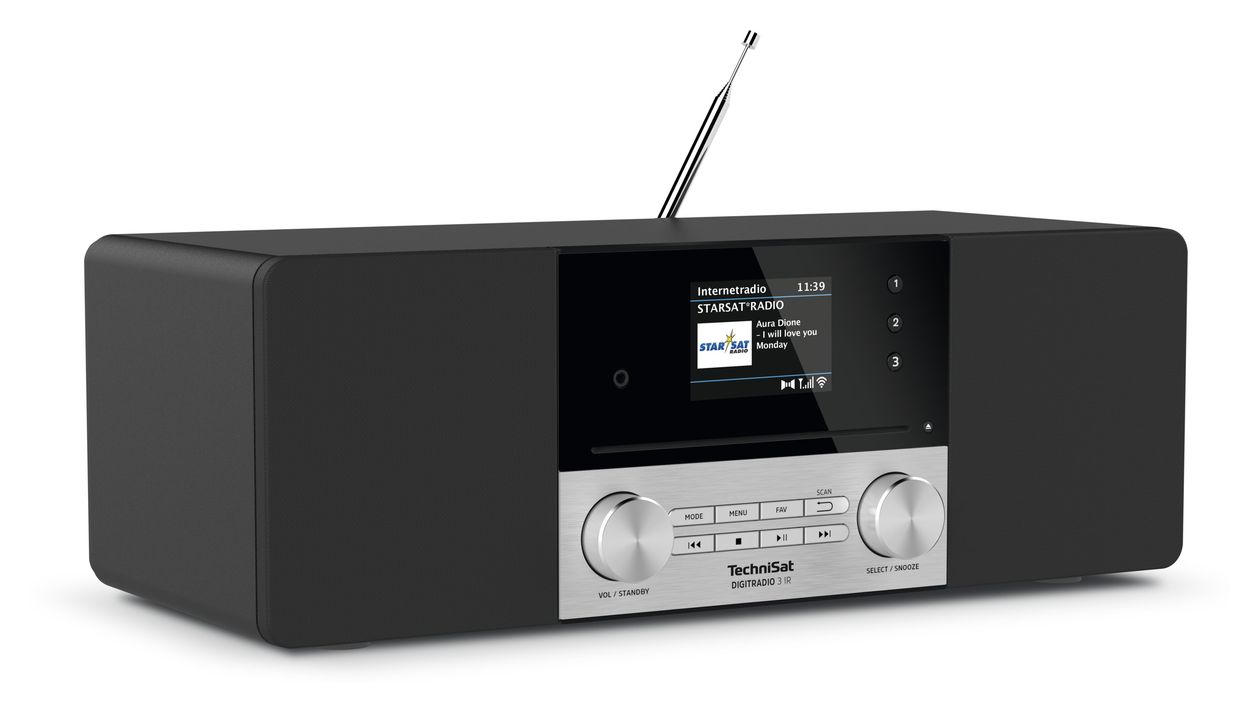 DigitRadio 3 IR Bluetooth DAB, FM Radio Tragbar  (Schwarz, Silber) 