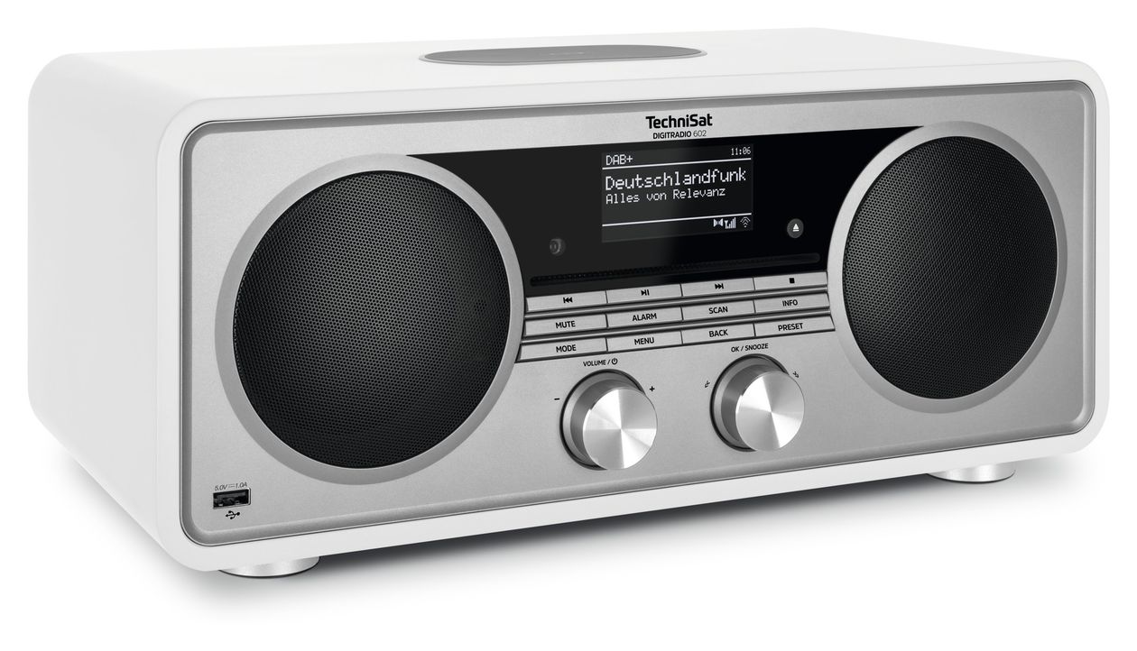 Digitradio 602 Bluetooth DAB+, FM Radio Internet  (Silber, Weiß) 