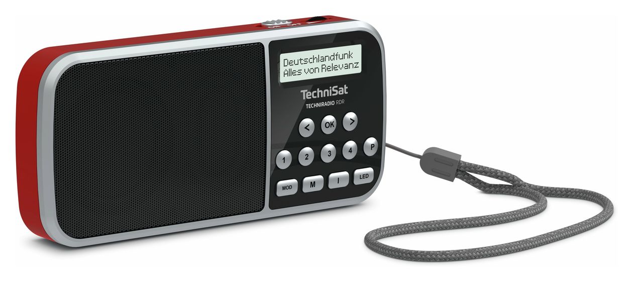 TechniRadio RDR DAB+, FM Radio Tragbar  (Schwarz, Rot) 