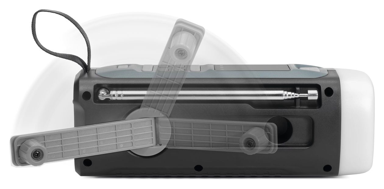 Viola Kurbelradio – Notfallradio mit Solar und Kurbel Bluetooth FM Radio Tragbar  (Schwarz) 