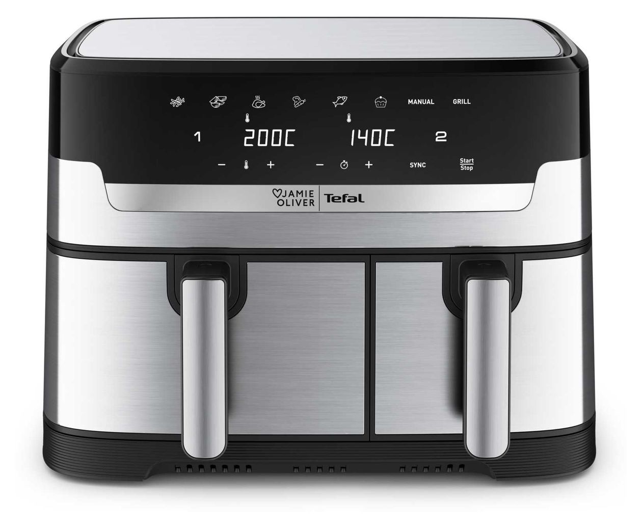EY90JDE1 Dual Easy Fry & Grill Doppel Heißluftfritteuse 8,3 l  (Edelstahl) 
