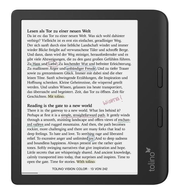 Vision Color E-Reader 17,8 cm (7 Zoll)  (Schwarz) 