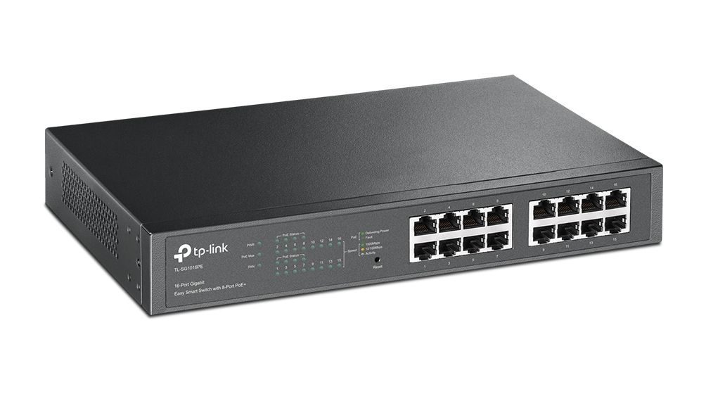 16-Port Gigabit Easy Smart Switch mit 8-Port PoE+ 
