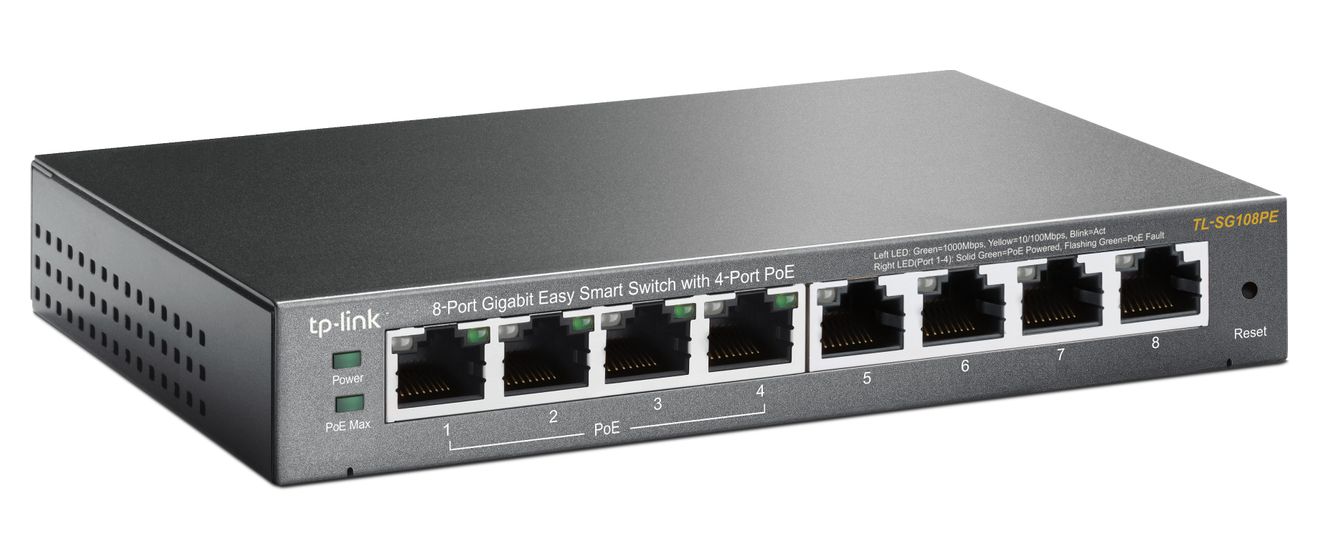 8-Port Gigabit Easy Smart Switch mit 4-Port PoE+ 