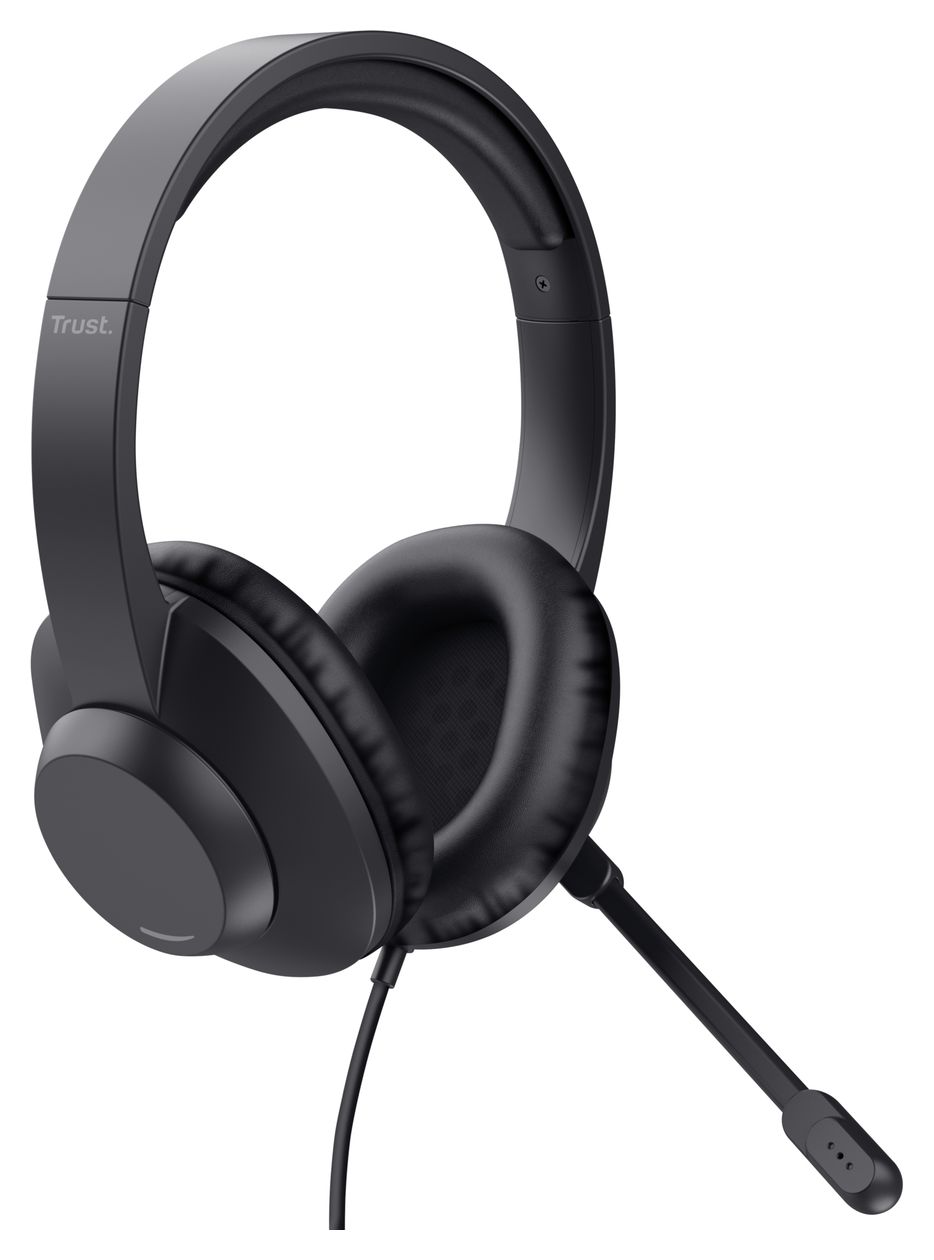 Ayda Max USB Over Ear Kopfhörer Kabelgebunden USB Type-C / USB Type-A  (Schwarz) 