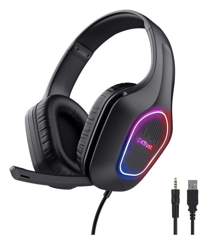 GXT416 Zirox Ohraufliegender Kopfhörer Kabelgebunden USB Typ-A  (Schwarz) 