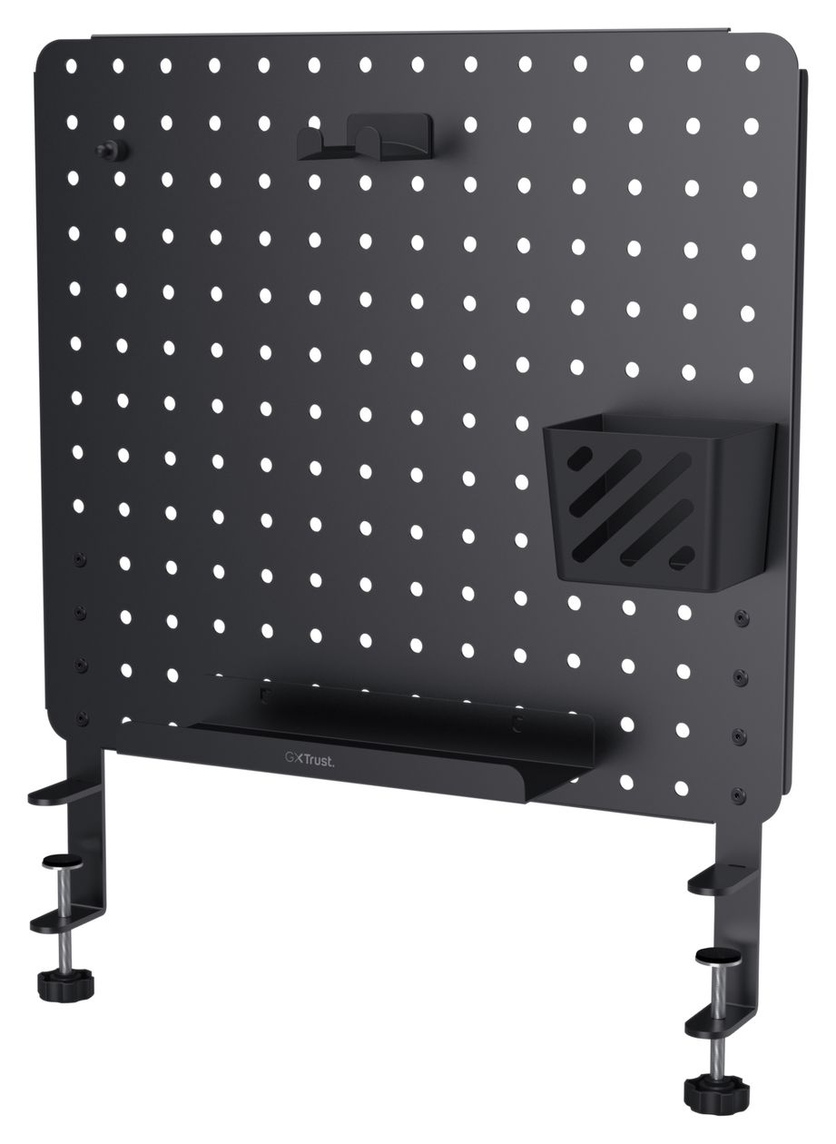 GXT724 Vesto Lochbrett aus Metall für einen aufgeräumten Schreibtisch (Schwarz) 