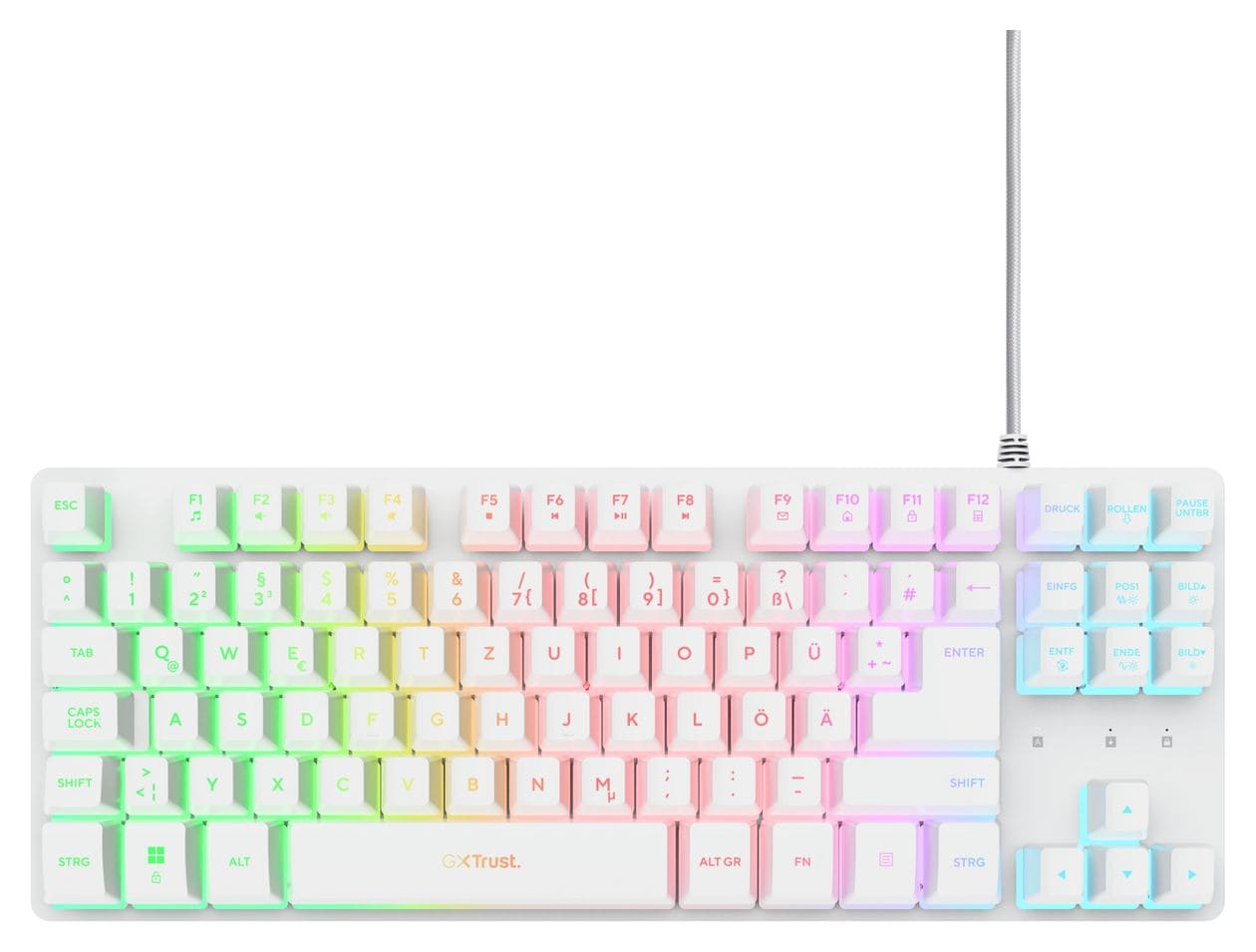 GXT833PS Thado TKL LED Gaming Tastatur USB  (Weiß) 