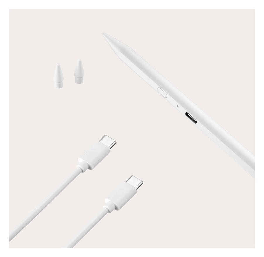 Pencil 3 Bluetooth Eingabestift für Apple iPad 7.-10.Gen/iPad Air 10,9 3.-5.Gen/iPad Pro 11 1.-5.Gen/iPad Pro 12,9 3.-6.Gen/iPad mini 5.-7.Gen/iPad Air 11/13 M2/M3 Weiß 