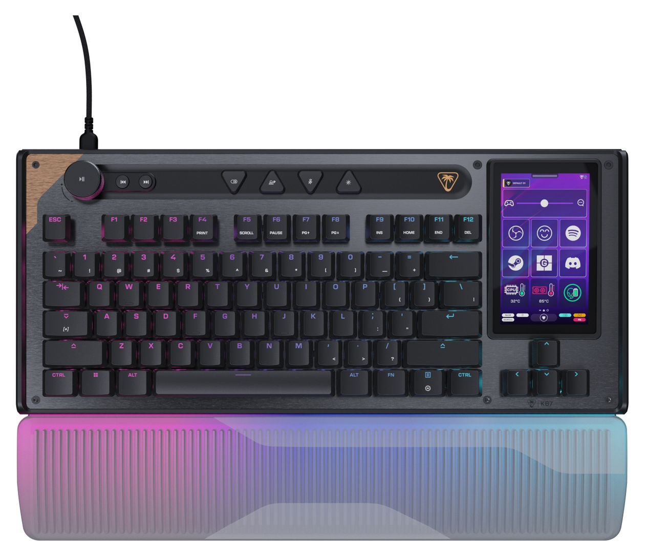 Command Series KB7 TKL Wired RGB-LED Gaming Tastatur QWERTZ USB  (Schwarz/Grau) 