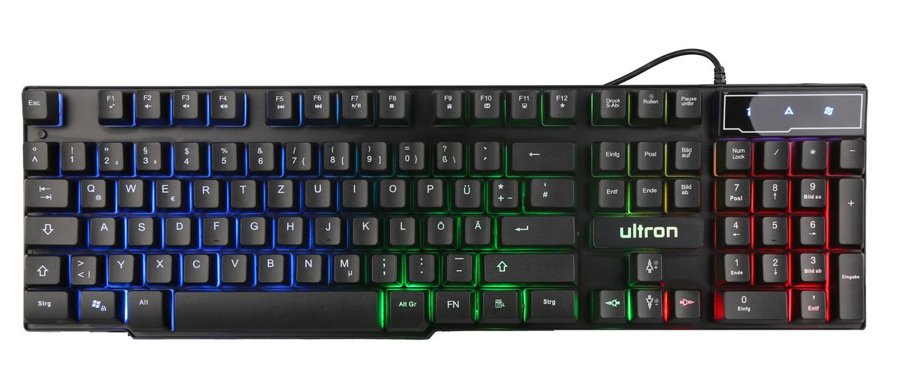 Hawk Gaming Set 4in1 LED Gaming Tastatur  (Schwarz, Rot, Weiß) 