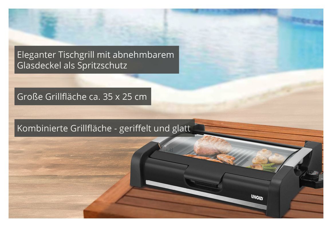 58535 BBQ Edel 1650 W mit 354 x 254 mm Fläche  (Schwarz) 