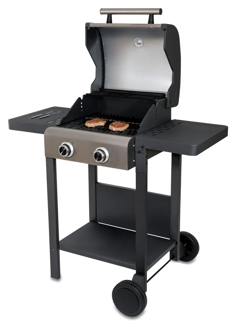 58595 Barbecue Grill-Wagen Buddy 2600 W  (Schwarz, Edelstahl) 