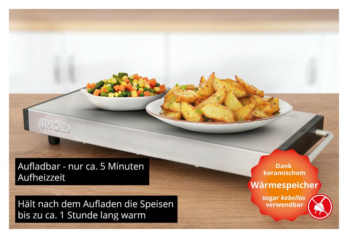 58845 Warmhalteplatte keramischer Wärmespeicher aufladbar - nur ca. 5 Minuten Aufheizzeit 