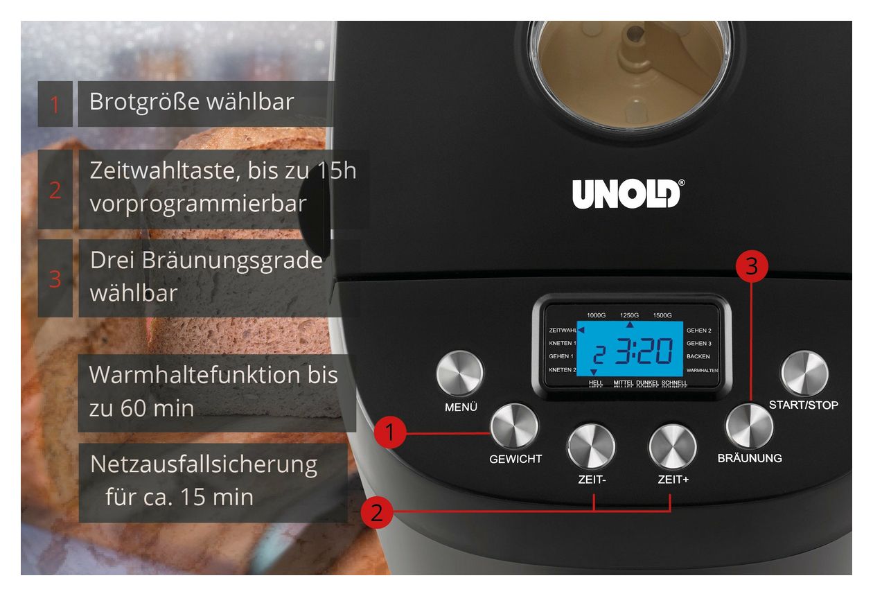 68520 Backmeister Big Brotbackautomat für 1,5 kg 850 W 