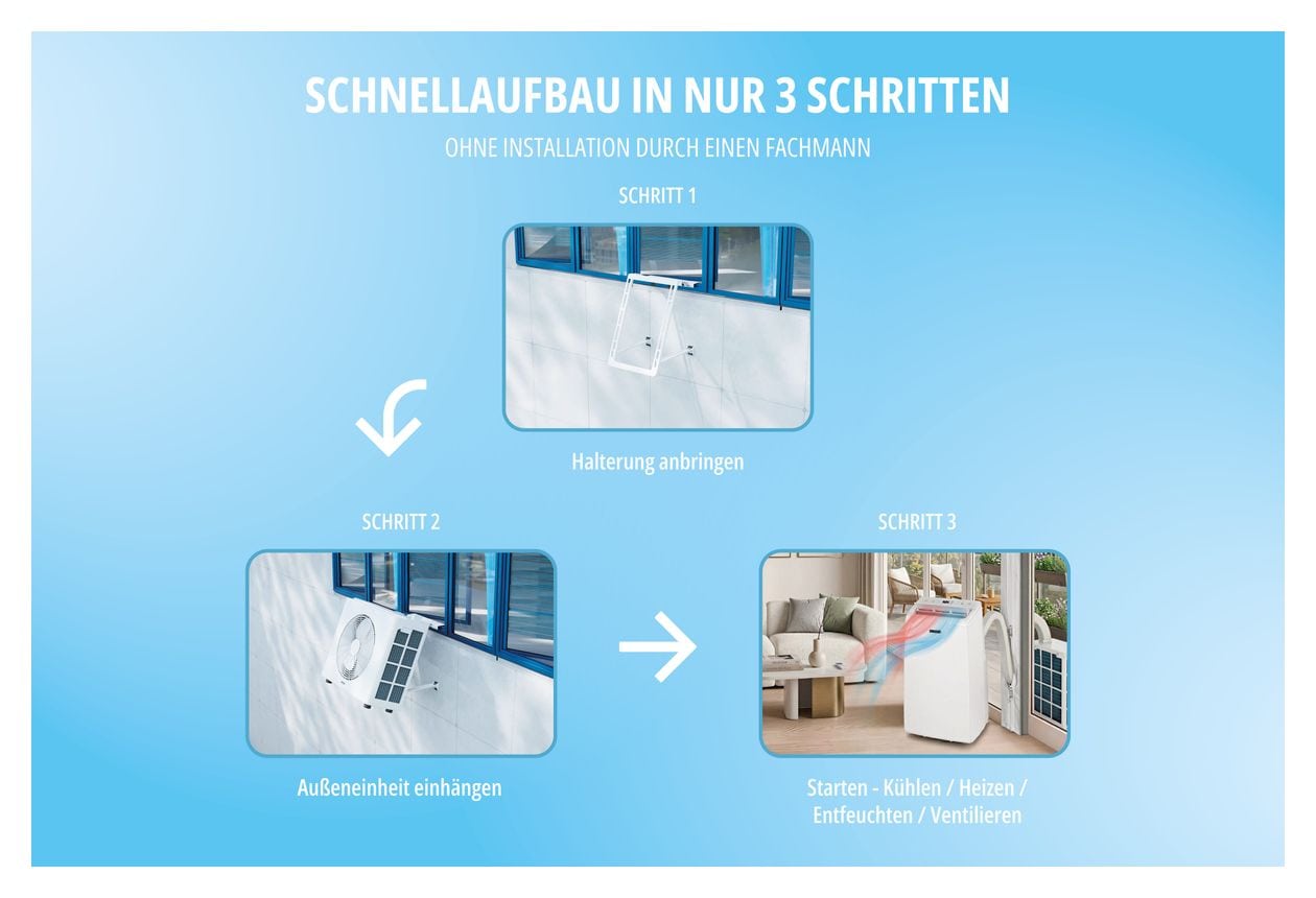 86340 12K Mobiles Split-Klimagerät Mobile Split-Klimaanlage EEK: A+ 