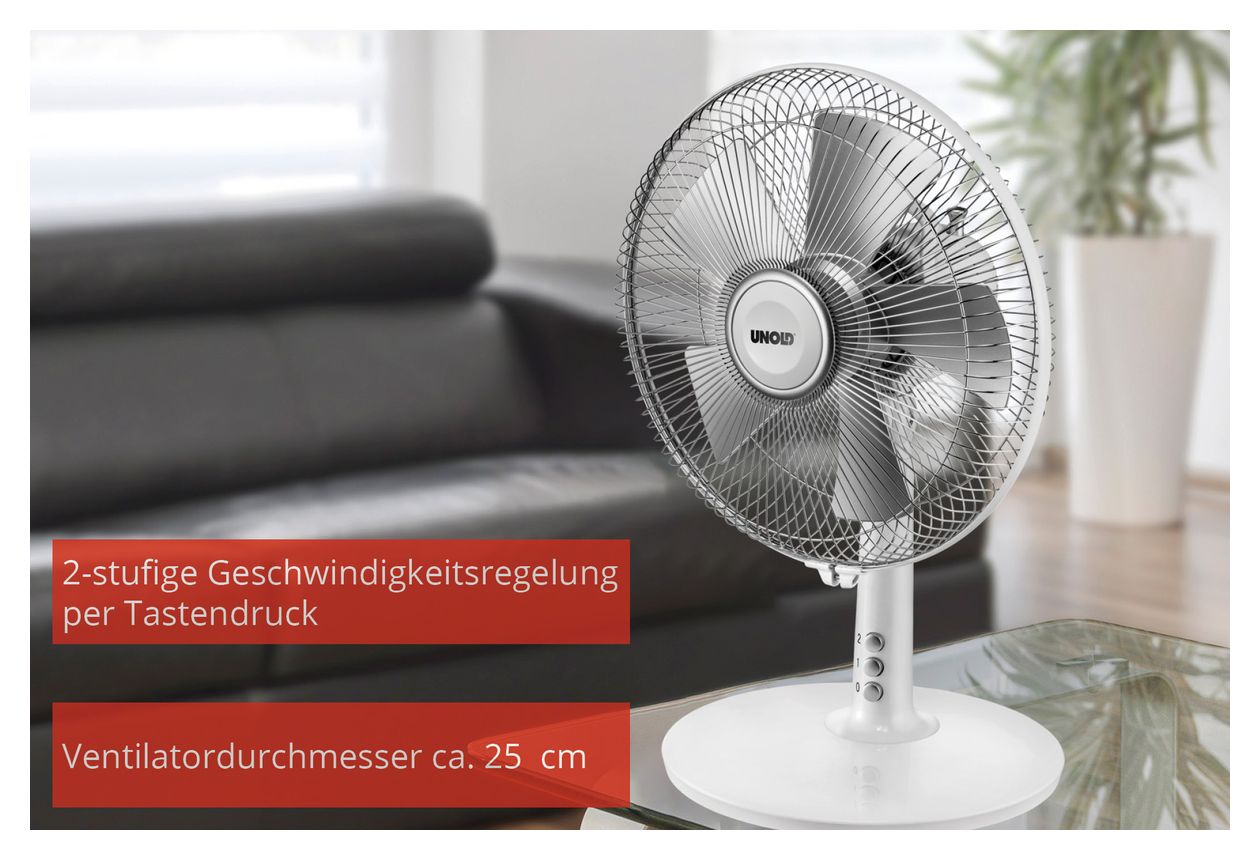 Silverline Ventilator Tisch neigbar  (Silber, Weiß) 