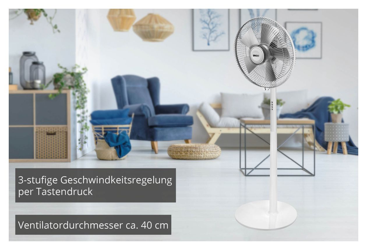 Silverline Ventilator Stand neigbar  (Silber, Weiß) 