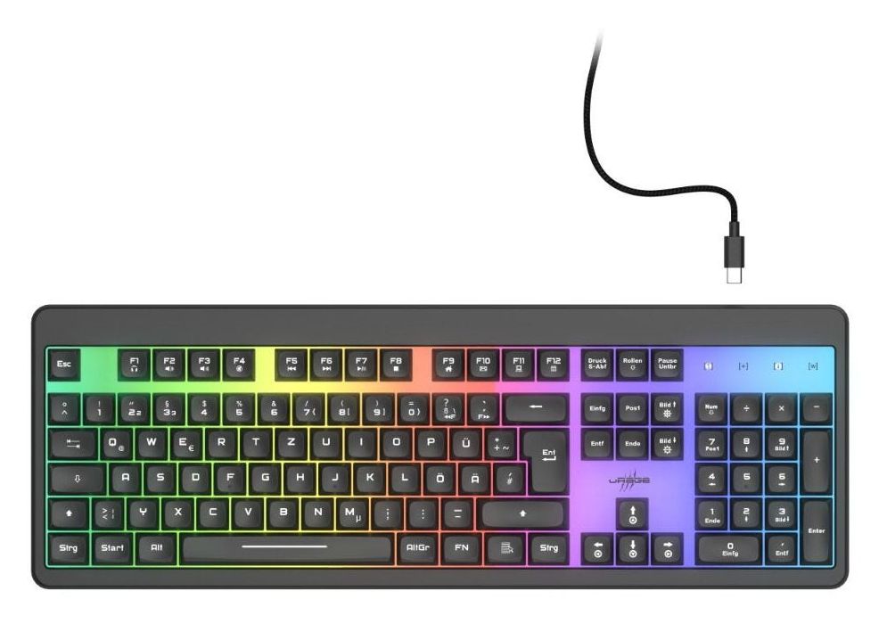 Exodus 215 Illuminated RGB-LED Gaming Tastatur USB  (Schwarz) 