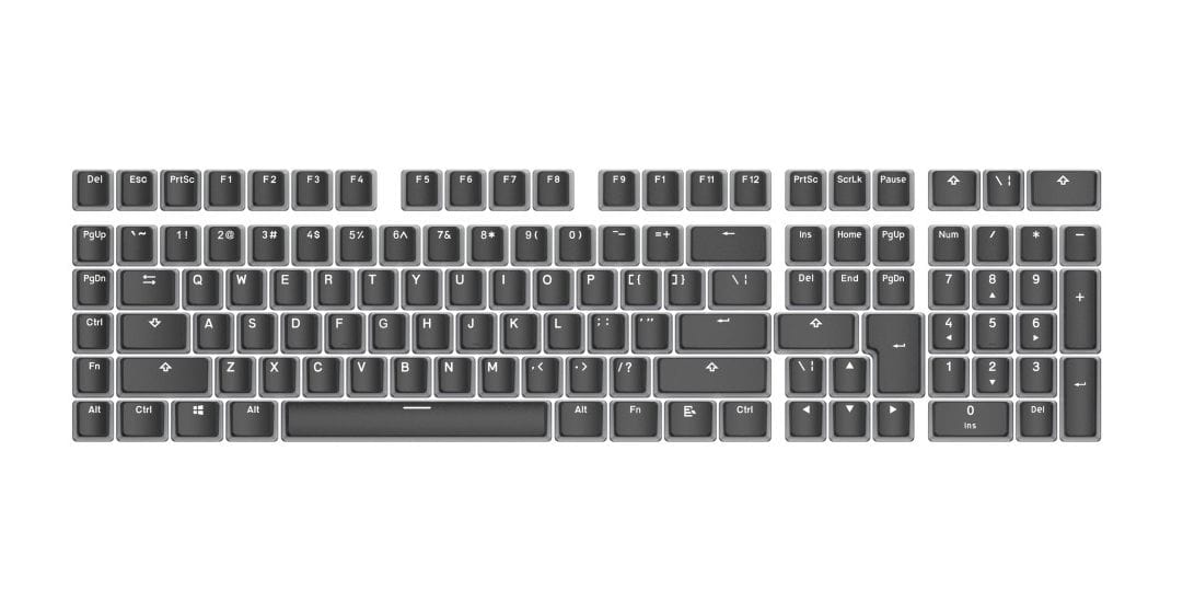 PBT Pudding Keycap Tastatur (Schwarz, Durchscheinend) 