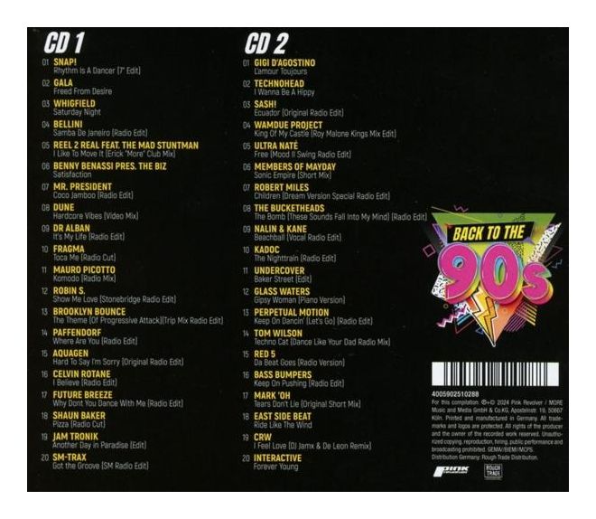 VARIOUS - Back To The 90s - The Biggest Hit Collection 