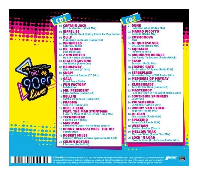 VARIOUS - Die 90er Live - Die Größte 90er Party Aller Zeiten 