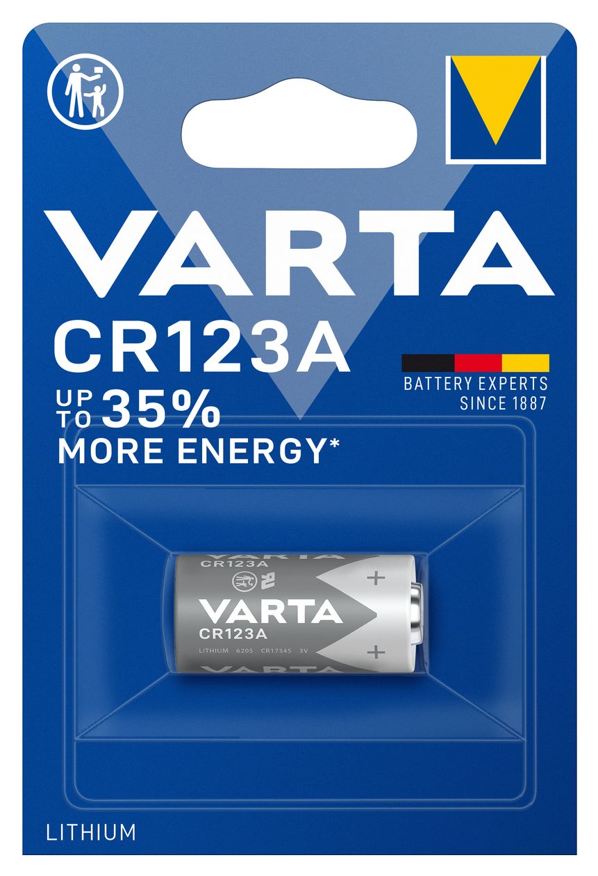 Batterien CR123A Lithium Rundzelle, 1 Stück, 3V, Spezialbatterien für elektronische Kleingeräte, mit langanhaltender, höchster Leistung 