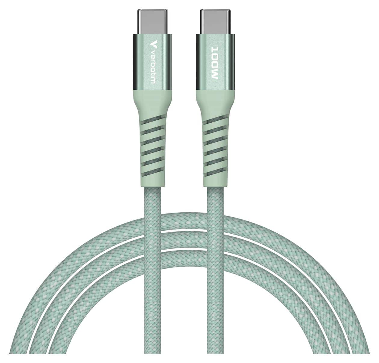 31855 0,48 Gbit/s Rundkabel USB C auf USB C Männlich bis 100 W 1,2 m  (Grün) 