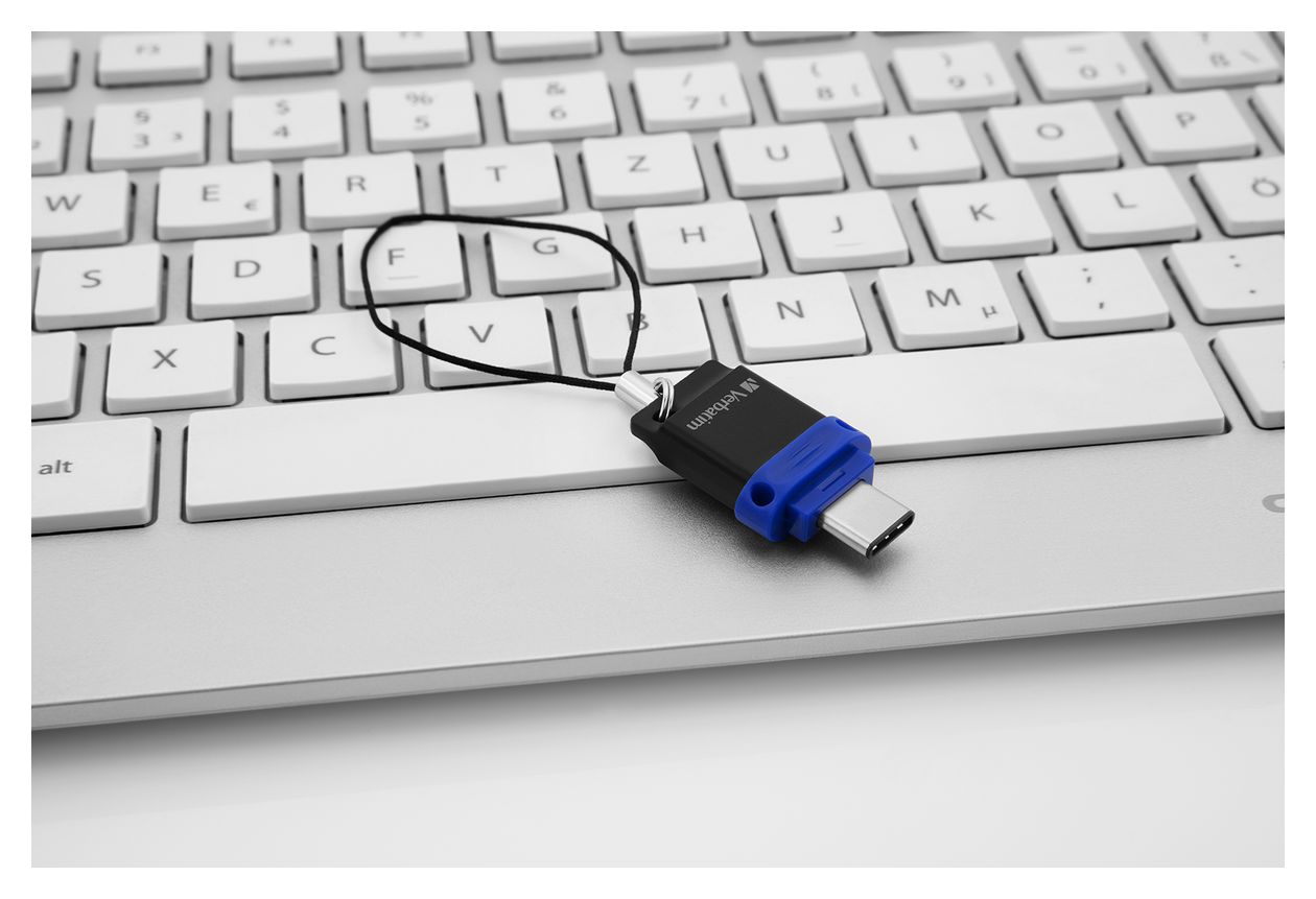 Dual USB Type-A / USB Type-C Stick 64 GB (Schwarz, Blau, Silber) 