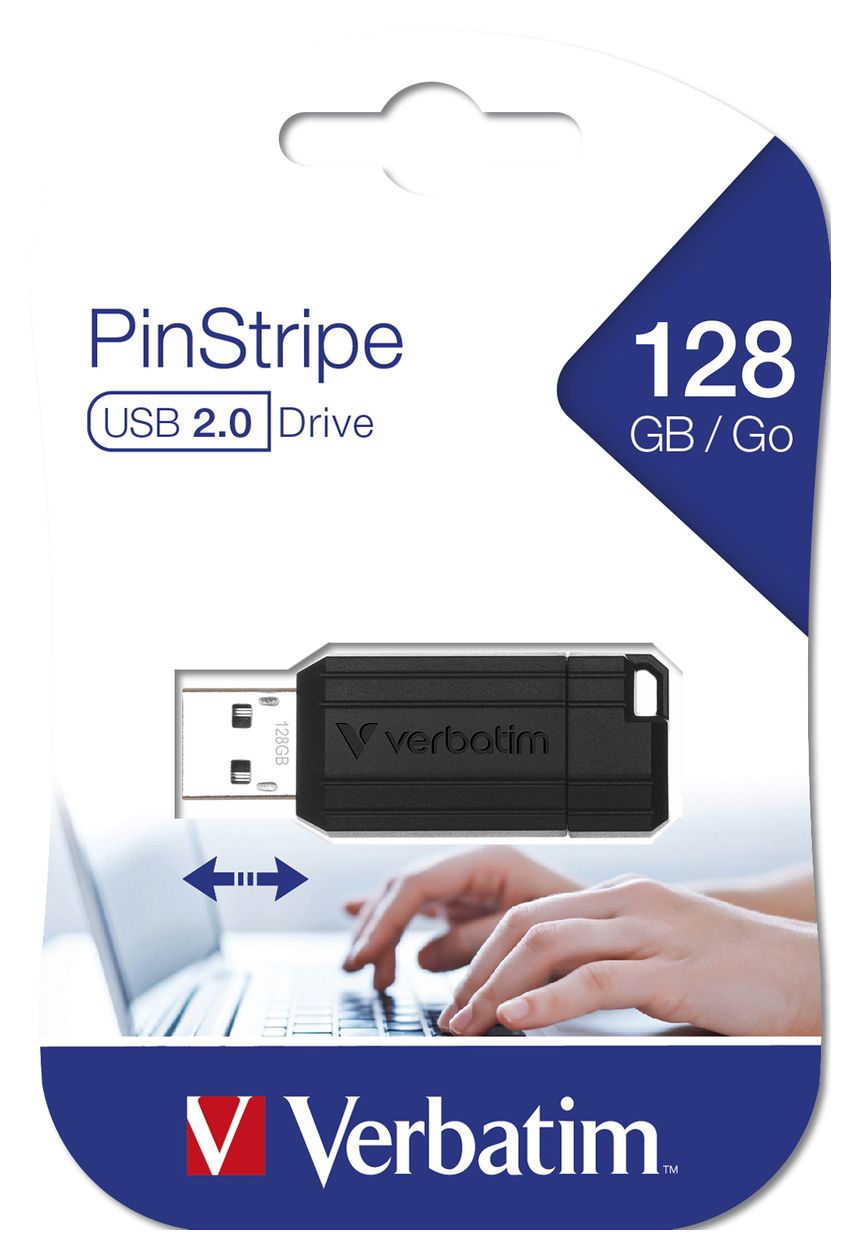 PinStripe USB Typ-A Stick 128 GB  (Schwarz) 