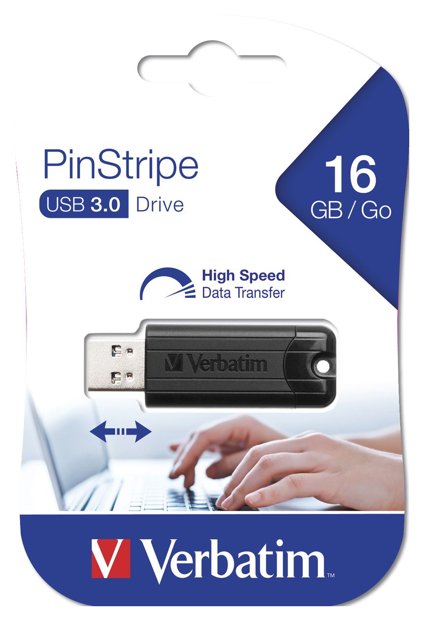 PinStripe 3.0 USB Typ-A Stick 16 GB  (Schwarz) 