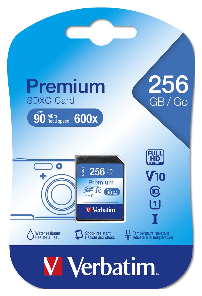 Premium SDXC Speicherkarte 256 GB Class 1 (U1) Klasse 10 