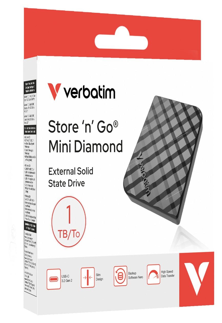 Store 'n' Go Mini Diamond 1 TB SSD  (Schwarz) 