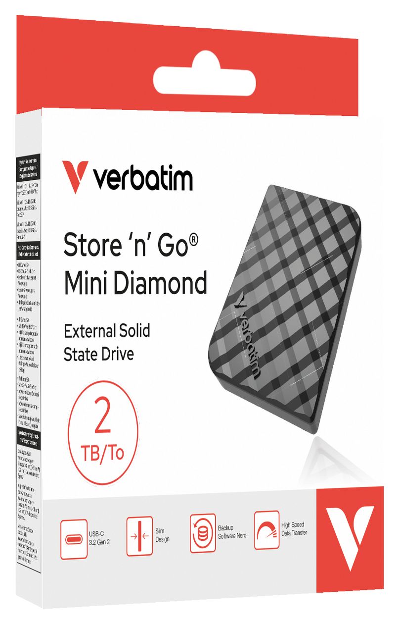 Store 'n' Go Mini Diamond 2 TB SSD  (Schwarz) 