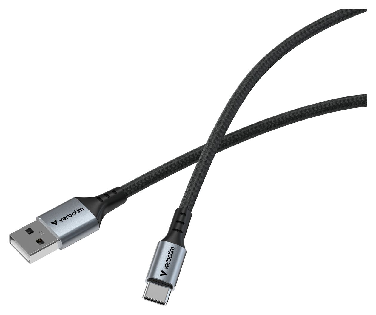 Sync & Charge 480 Mbit/s Stecker Rundkabel USB A auf USB C bis 18 W 1,2 m  (Schwarz) 