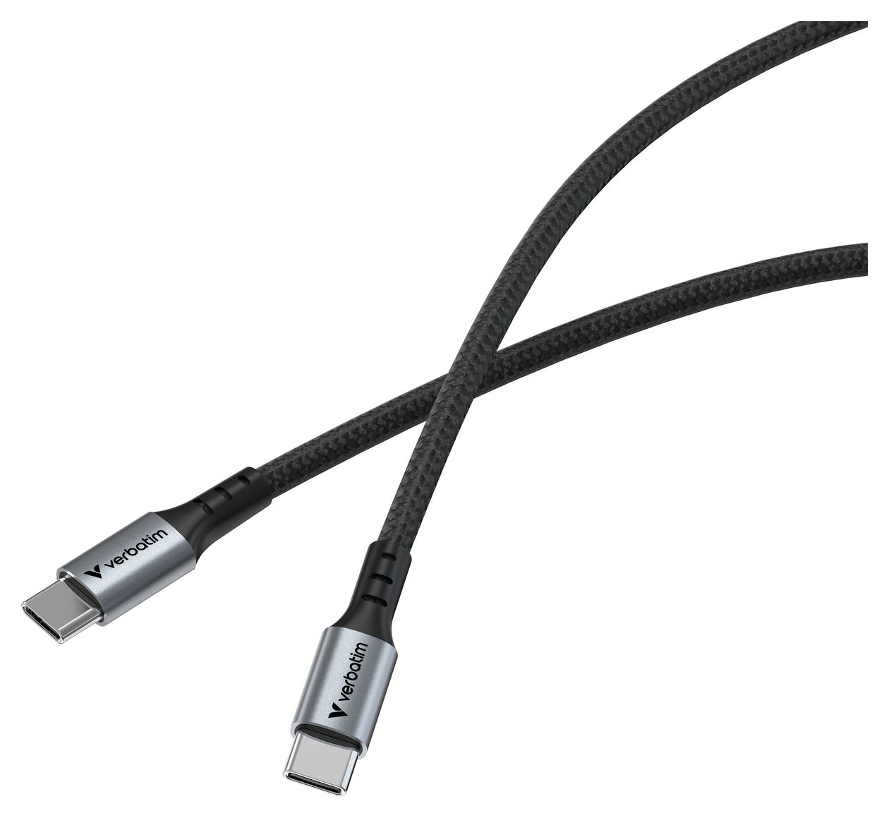 Sync & Charge 480 Mbit/s Stecker Rundkabel USB C auf USB C bis 100 W 1,2 m  (Schwarz) 