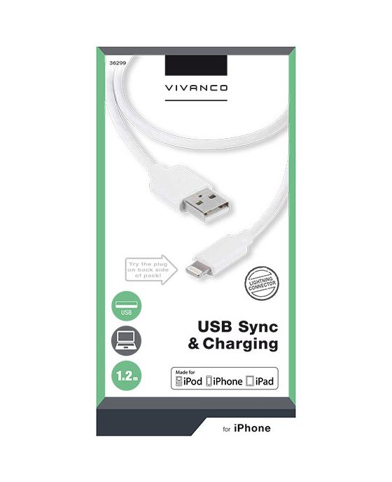 36299 Lightning auf USB A 1,2 m  (Weiß) 