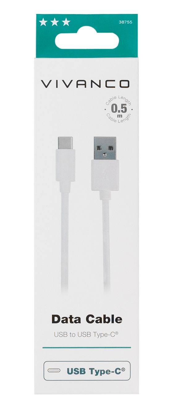 38755 USB A auf USB C Männlich 0,5 m  (Weiß) 