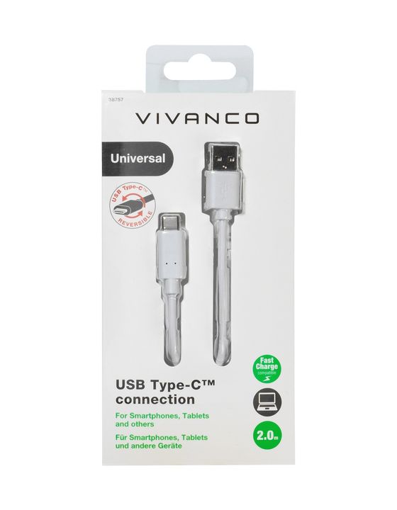 38757 0,48 Gbit/s USB C auf USB A Männlich 2 m  (Weiß) 