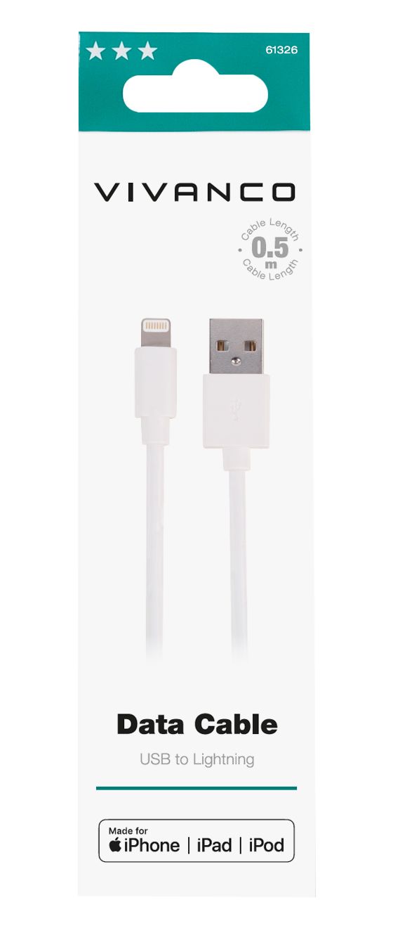 61326 Lightning auf USB A Männlich 0,5 m  (Weiß) 