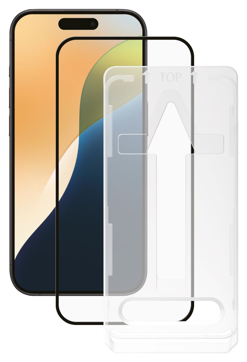 64234 Full Screen Klare Bildschirmschutzfolie gehärtetes Glas 9H für  Apple iPhone 16 Plus Stoßfest, Schmutzabweisend, Schlagfest, Kratzresistent 