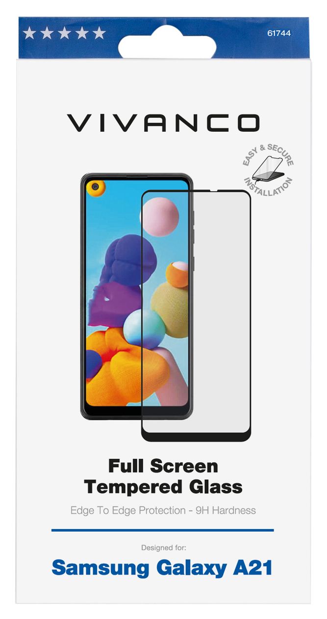 Full Screen Klare Bildschirmschutzfolie gehärtetes Glas 9H für Samsung Galaxy A21s 